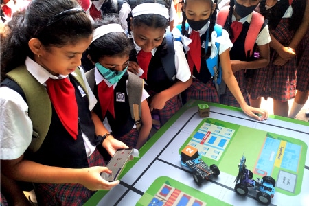 Students in Robotics Workshop